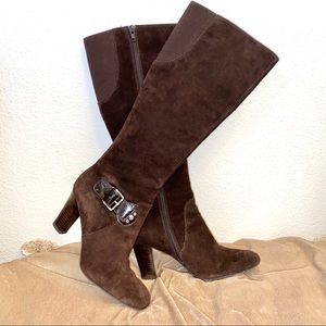 Franco Sarto Brown Suede Knee High Boots size 8